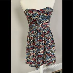 Beautiful flower pattern 100% silk dress